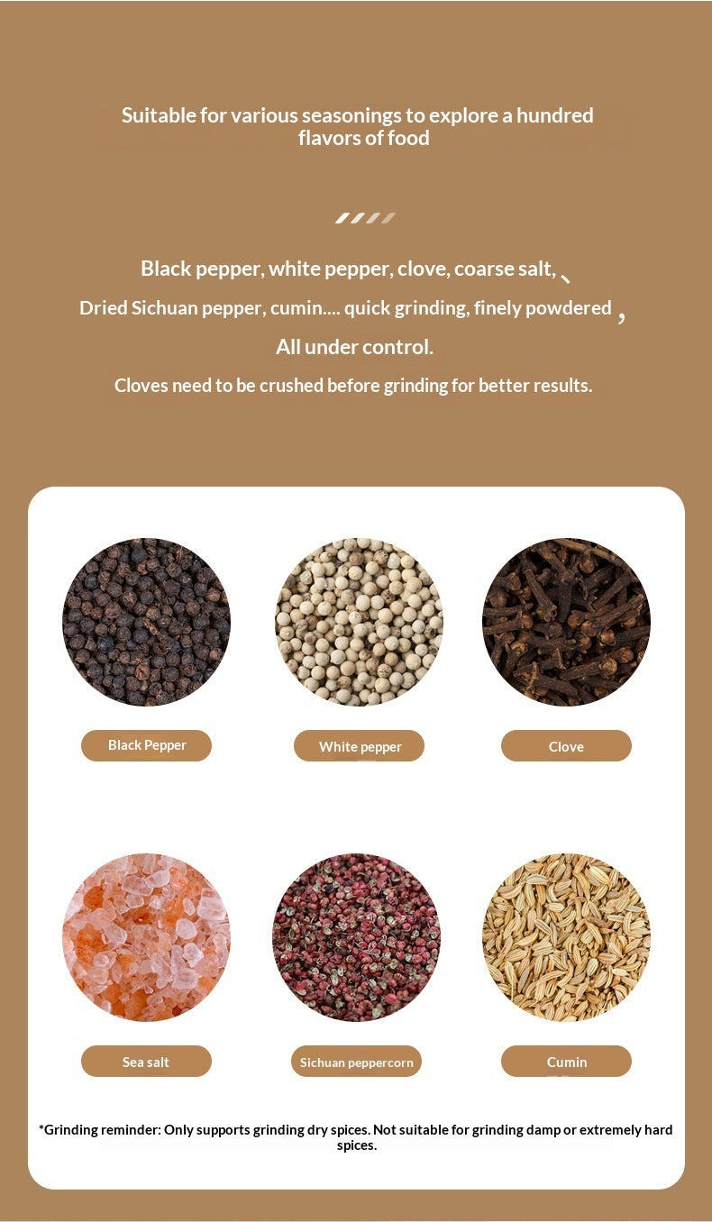 Rose Salt Grinder Electric Black Pepper Grinder