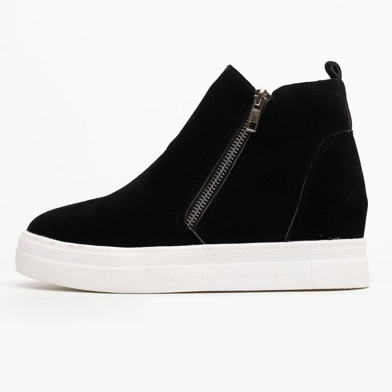 Seasonal New Style Wedge Heel Side Zipper Single Shoes Women