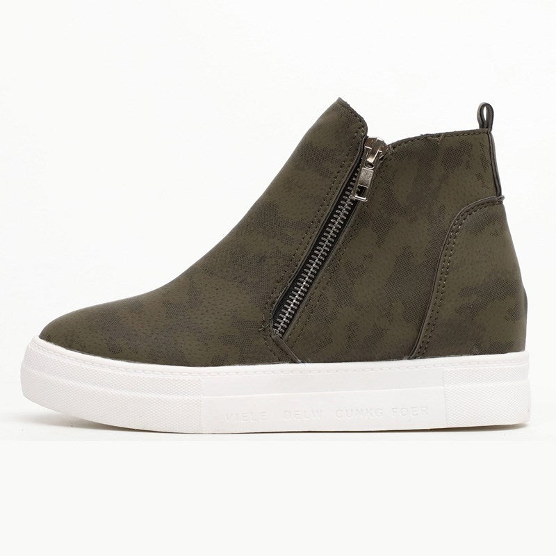 Seasonal New Style Wedge Heel Side Zipper Single Shoes Women