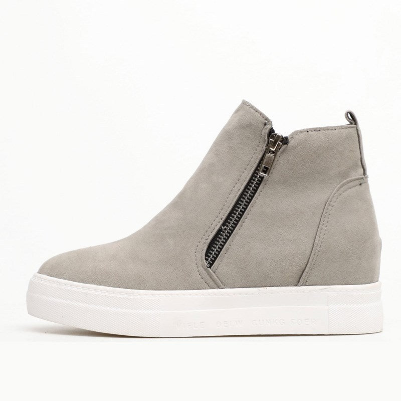 Seasonal New Style Wedge Heel Side Zipper Single Shoes Women